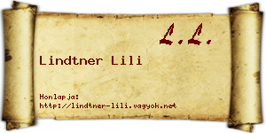 Lindtner Lili névjegykártya